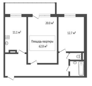 2-к квартира, вторичка, 63м2, 10/10 этаж