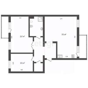 3-к квартира, вторичка, 97м2, 2/6 этаж