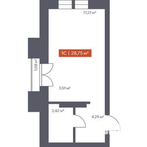 Студия квартира, вторичка, 29м2, 13/30 этаж