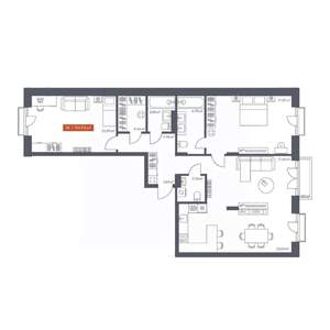 3-к квартира, вторичка, 115м2, 8/10 этаж