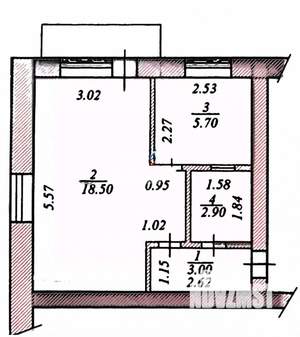1-к квартира, вторичка, 33м2, 5/5 этаж