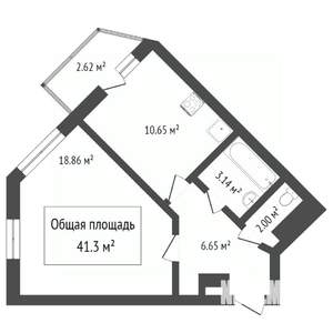 1-к квартира, вторичка, 41м2, 5/17 этаж