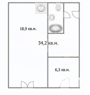 1-к квартира, вторичка, 34м2, 1/2 этаж