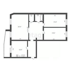 3-к квартира, вторичка, 104м2, 4/5 этаж