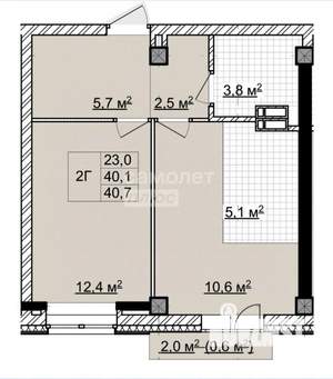 2-к квартира, вторичка, 51м2, 10/18 этаж