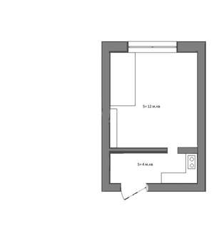 1-к квартира, вторичка, 25м2, 6/9 этаж