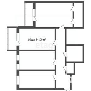 3-к квартира, вторичка, 109м2, 1/12 этаж