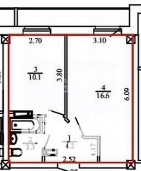 1-к квартира, вторичка, 34м2, 9/18 этаж