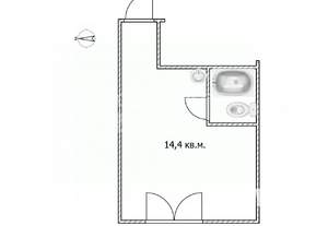Студия квартира, вторичка, 14м2, 1/2 этаж