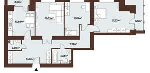 3-к квартира, сданный дом, 89м2, 2/8 этаж