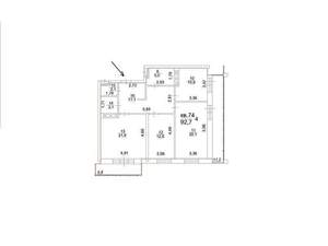 3-к квартира, вторичка, 93м2, 13/24 этаж