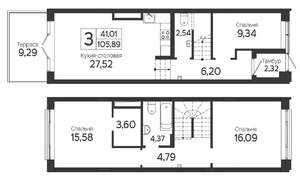 3-к квартира, вторичка, 101м2, 1/22 этаж