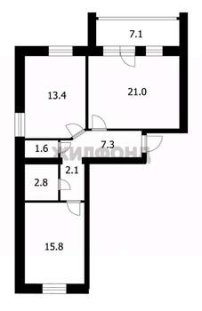 2-к квартира, вторичка, 64м2, 9/12 этаж