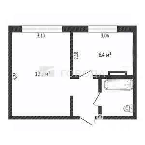 1-к квартира, вторичка, 26м2, 1/9 этаж