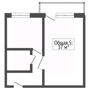 1-к квартира, вторичка, 37м2, 5/9 этаж