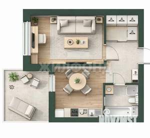 1-к квартира, вторичка, 34м2, 2/10 этаж