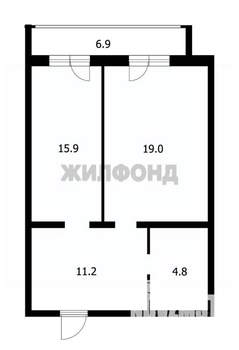 1-к квартира, вторичка, 51м2, 4/10 этаж