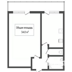 1-к квартира, вторичка, 35м2, 2/9 этаж