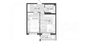 1-к квартира, вторичка, 37м2, 14/17 этаж