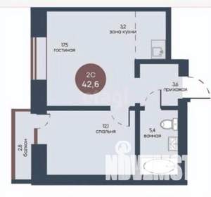 2-к квартира, вторичка, 44м2, 7/7 этаж