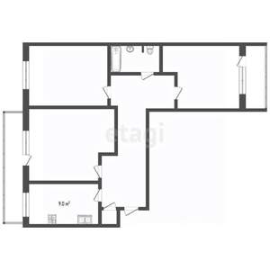 3-к квартира, вторичка, 65м2, 2/9 этаж