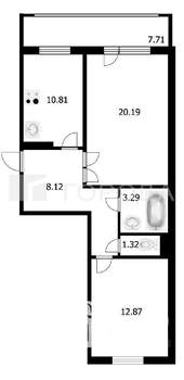 2-к квартира, вторичка, 60м2, 3/10 этаж