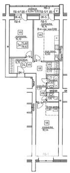 3-к квартира, строящийся дом, 79м2, 7/9 этаж