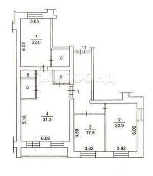 4-к квартира, вторичка, 137м2, 5/9 этаж