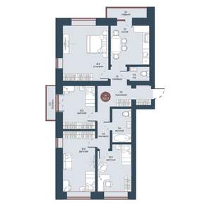 4-к квартира, строящийся дом, 103м2, 7/7 этаж