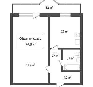 1-к квартира, вторичка, 39м2, 8/10 этаж