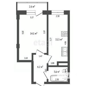 1-к квартира, вторичка, 33м2, 9/15 этаж