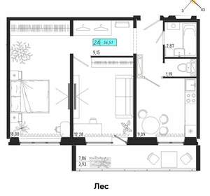 2-к квартира, вторичка, 57м2, 8/17 этаж