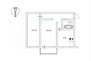 3-к квартира, вторичка, 43м2, 3/4 этаж