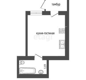 1-к квартира, вторичка, 18м2, 1/3 этаж