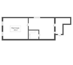 1-к квартира, вторичка, 30м2, 1/2 этаж