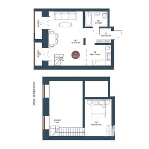 Студия квартира, строящийся дом, 58м2, 1/7 этаж