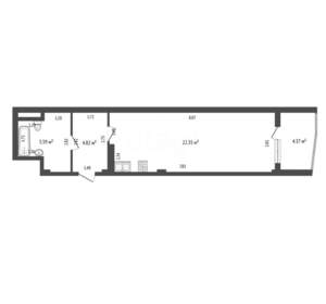 Студия квартира, вторичка, 32м2, 12/18 этаж