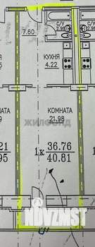 1-к квартира, вторичка, 37м2, 4/4 этаж