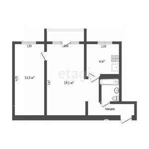 2-к квартира, вторичка, 46м2, 3/5 этаж