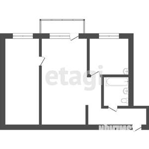 2-к квартира, вторичка, 46м2, 2/5 этаж