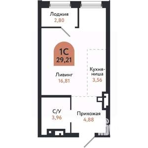 Студия квартира, вторичка, 29м2, 14/26 этаж