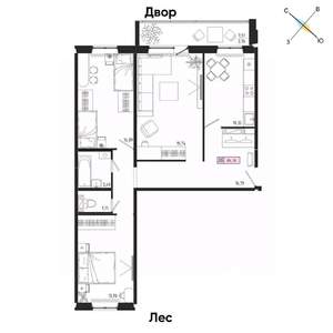 3-к квартира, вторичка, 84м2, 15/17 этаж