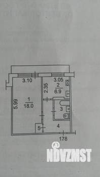 1-к квартира, вторичка, 36м2, 9/9 этаж