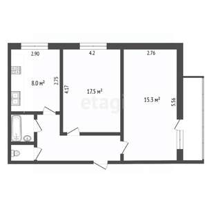 2-к квартира, вторичка, 54м2, 5/9 этаж