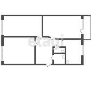 3-к квартира, вторичка, 59м2, 1/5 этаж