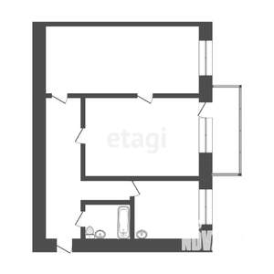 2-к квартира, вторичка, 41м2, 4/5 этаж