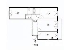 3-к квартира, вторичка, 67м2, 3/10 этаж
