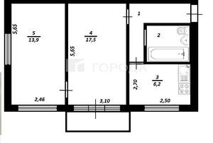 2-к квартира, вторичка, 45м2, 3/5 этаж