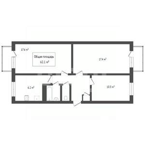 3-к квартира, вторичка, 61м2, 4/5 этаж