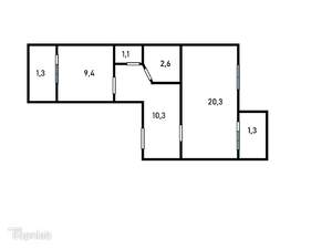 1-к квартира, вторичка, 44м2, 5/5 этаж